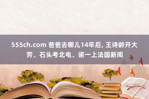 555ch.com 爸爸去哪儿14年后， 王诗龄开大劳、石头考北电、诺一上法国新闻